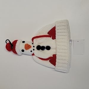 Snowman applique and knitted cap NWT (One size fits most)